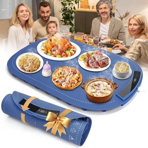 Miniatura 10 de Tapete de calentamiento para alimentos, tapete de calentamiento rápido de alimentos de superficie completa, bandeja de calentamiento eléctrica