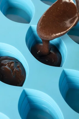 Miniatura 4 de Mobi 12 barcos de postre silicona molde para hornear azul