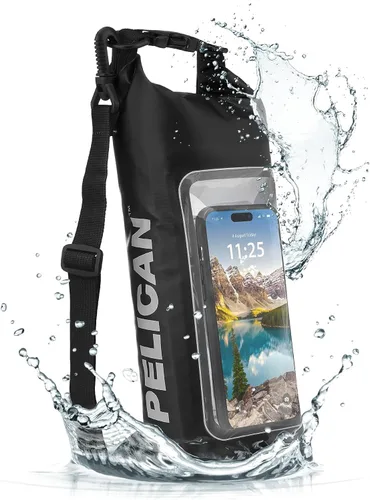 Pelican - Marine Series - Bolsa seca resistente al agua (2.5 litros) con funda integrada para teléfono para hombres y mujeres, bolsa ligera de