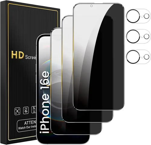 Miniatura 18 de Romkasi Paquete de 3 protectores de pantalla de privacidad para iPhone 11 de 6.1 pulgadas con 3 protectores de lente de cámara, película de vidrio