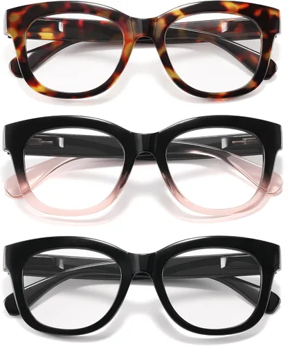 Gafas de Lectura para Mujeres - Gafas de Lectura Oprah de Luz Azul con Bisagra de Resorte, Antirreflejos/Antifatiga para Computadora