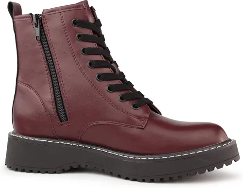 Miniatura 5 de Hawkwell Botas de combate para mujer con cremallera lateral y cordones al tobillo