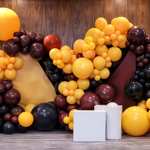 Miniatura 6 de Globos Rojos Negros Amarillos, 60pcs Globos Negros Borgoña Dorados, Globos Amarillos Granate Globos Rojos Negros Dorados con Confeti Para Cumpleaños