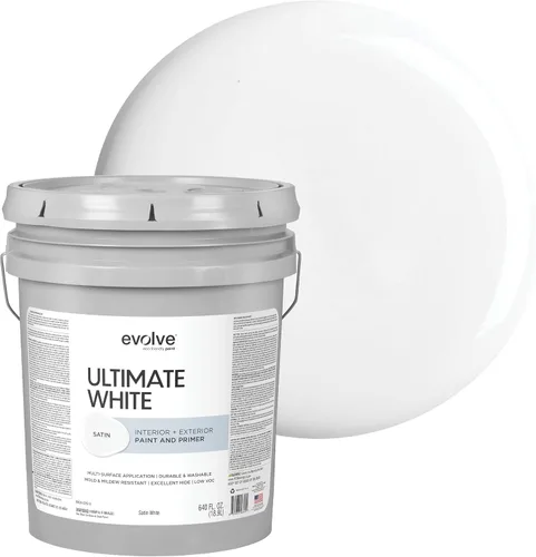 Miniatura 12 de EVOLVE Pintura blanca e imprimación definitiva en uno, blanco cáscara de huevo, 1 cuarto de galón, interior y exterior, cobertura de una capa
