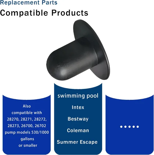 Miniatura 5 de Tapones de piscina para piezas de accesorios de piscina sobre el suelo, enchufe de retorno de piscina, tapón de agujero de repuesto, negro/azul