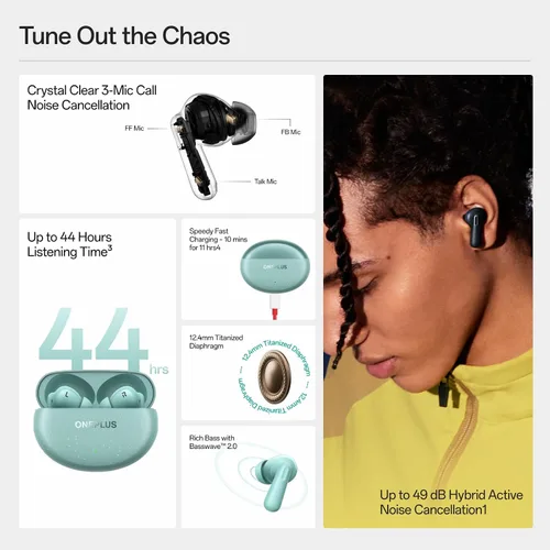 Miniatura 2 de OnePlus Nord Buds 3 Pro, auriculares inalámbricos Bluetooth, auriculares con cancelación de ruido, graves profundos, sonido inmersivo, hasta 44