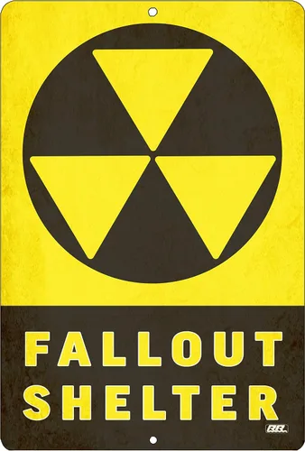 Rogue River Tactical Divertido advertencia nuclear Radiación Fallout Shelter Hogar Trabajo Oficina Metal Estaño Letrero Decoración de Pared Bar