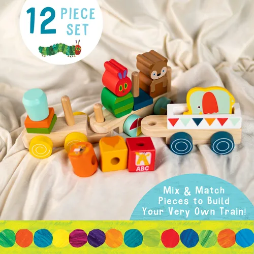 Miniatura 3 de Kids Preferred World of Eric Carle The Very Hungry Caterpillar - Juego de tren de madera, 12 piezas