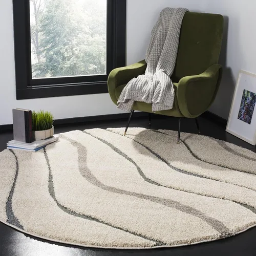Miniatura 27 de SAFAVIEH Colección Florida Shag - Alfombra de acento de 2'3" x 4', color crema y beige, sin desprendimiento y de fácil cuidado, 1.2 pulgadas