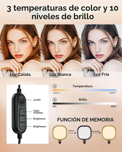 Miniatura 4 de LitONES Iluminación de videoconferencia para reuniones de zoom, anillo de luz para escritorio con soporte flexible, 30 modos de luz