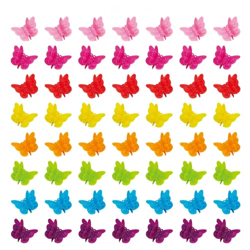 50 paquetes de pinzas para el cabello con forma de mariposa de colores surtidos, hermosas mini pinzas para el cabello con forma de mariposa,