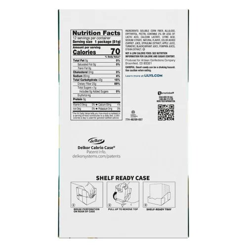 Miniatura 2 de LILY'S Surtido de sabores de frutas sin azúcar añadido, bolsas de gusanos gomosos agrios, 1.8 oz (12 unidades)