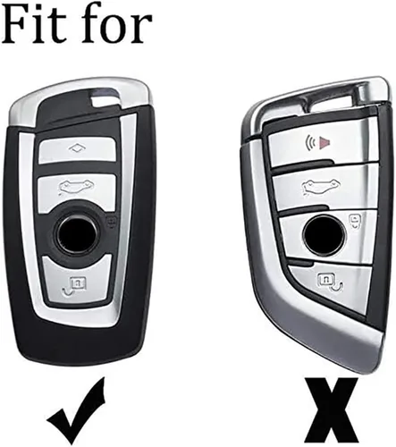 Miniatura 2 de ontto Funda para llavero con textura de fibra de carbono, funda de silicona con llavero protector de llave remota para BMW 1 3 5 7 Series X3 X4 X5