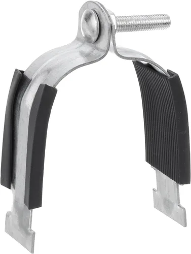 Miniatura 10 de uxcell Abrazadera de amortiguador de goma para tubo de 2 pulgadas, abrazadera de tubo de acero rígida para montar tubos PEX a canales de puntal