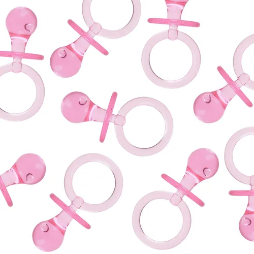 Super Z Outlet Chupetes pequeños de plástico de vidrio acrílico para decoración de baby shower, dispersión de mesa, recuerdos de fiesta, juegos y