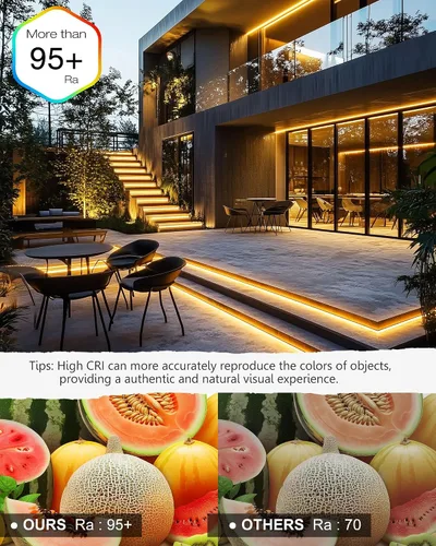 Miniatura 4 de EMITEVER Tira de luces LED para exteriores, impermeable, 16.4 pies, 2700 K, blanco cálido, 24 V, cinta LED de silicona regulable, iluminación IP67