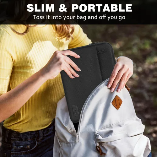 Miniatura 7 de MoKo Funda para tablet de 9-11 pulgadas - Estuche de transporte para iPad Pro M4/Air M2/5/4/3, iPad 10th/9/8/7, Tab S8/S9, Negro