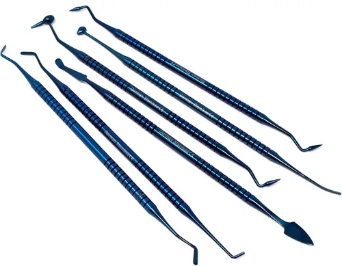 Miniatura 7 de Instrumento compuesto Dental Set de 6 piezas de llenado de plástico restaurador preparación talladores contorno tapón bola bruñidor cavidad diente