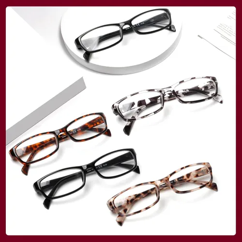 Miniatura 5 de Kerecsen - 5 pares de lentes de lectura de moda para damas, con bisagras de resorte y diseño estampado, para mujer (color mixto -4, 2.25)
