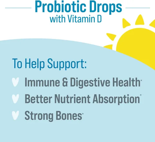 Miniatura 5 de Culturelle Gotas probióticas para bebés + vitamina D, apoyo para la salud inmune y digestiva para bebés, bebés y recién nacidos de 0 a 12 meses
