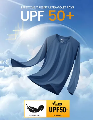 Miniatura 86 de MAGCOMSEN Camisas de manga larga para hombre, protección solar UPF 50+, camisetas atléticas para senderismo, correr, entrenamiento, protección