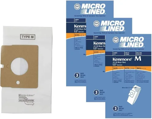 DVC Bolsas de repuesto de papel microforrado para aspiradoras Kenmore tipo M Blue Magic y LG Canister - 9 bolsas