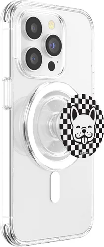 Miniatura 3 de PopSockets MagSafe PopGrip de cara sonriente a cuadros negros para iPhone
