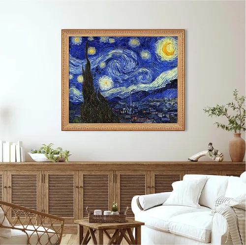 Miniatura 527 de A&T ARTWORK Campo de trigo con cipreses de Van Gogh Las reproducciones de arte clásico mundial, impresiones en lienzo giclée para decoración