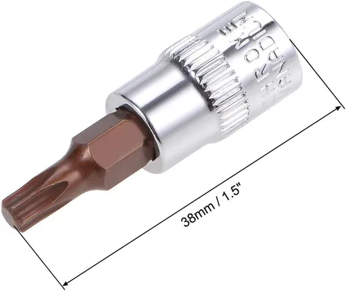 Miniatura 2 de uxcell 3 piezas de 1/4 pulgadas de unidad x T20 Torx zócalo, brocas de acero S2 CR-V sockets 1.496 in longitud uso con llave de trinquete, barra