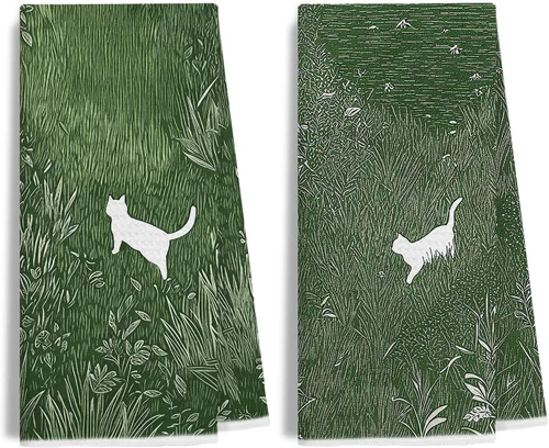 Miniatura 10 de Divertidas toallas de mano de baño con esmoquin rosa, decoración de baño para gato, toallas de mano de gatito blanco y negro para baño, 16 x 24