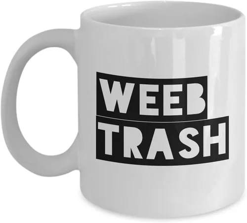 HollyWood & Twine Weeb Trash Mug Weeb Merch Anime Weeb Stuff Weaboo Stuff Taza de café de cerámica
