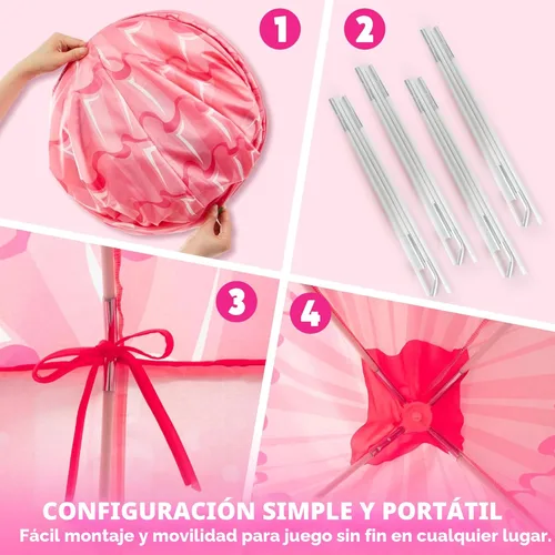 Miniatura 8 de JOYIN Tienda de campaña de princesa para niñas, casa de juegos grande para niños, castillo para niños, casa de juegos desplegable para niños