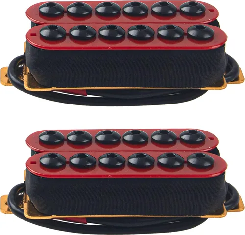 Juego de pastillas de puente para guitarra eléctrica, imán de alto rendimiento, compatible con pastilla de guitarra eléctrica N/B, 1 par (rojo)