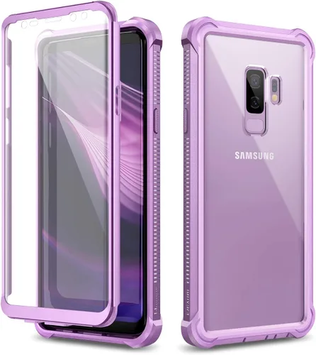 Dexnor Funda para Galaxy S9+ Plus con protector de pantalla transparente de grado militar, resistente 360, cuerpo completo, a prueba de golpes,