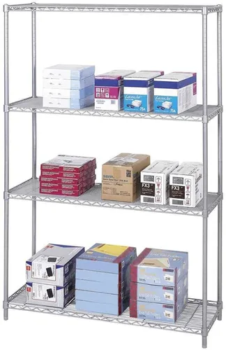Safco Productos Unidad de inicio de estantería de alambre industrial 48 pulgadas de ancho x 18 pulgadas de profundidad x 72 pulgadas de alto (la