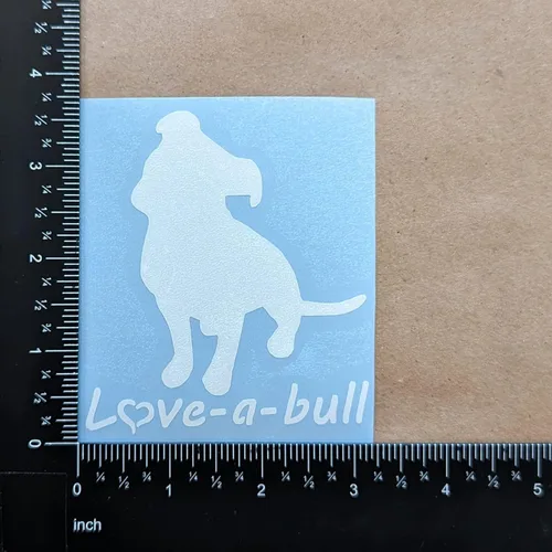 Miniatura 6 de Paquete de 4 calcomanías de Pitbull: Love-a-Bull, latido del corazón de Pitbull, corazón de American Pit Bull Terrier, calcomanías detalladas