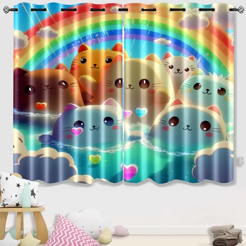 Miniatura 9 de Cortinas negras para dormitorio, decoración de habitación, cortinas opacas para ventana, juego de 2 paneles con estampado de niña africana morada