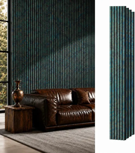 Wood Slat Wall Panels for Interior Wall Decor, Acoustic MDF Wall Panels with PET Backing, Easy Install Wall Paneling for Living Room Bedroom Office,
