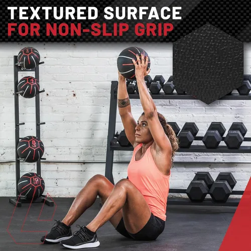 Miniatura 6 de Lifeline Fitness Balón medicinal - Entrenamiento de fuerza y estabilidad corporal total, antideslizante, rebote ligero, superficie texturizada