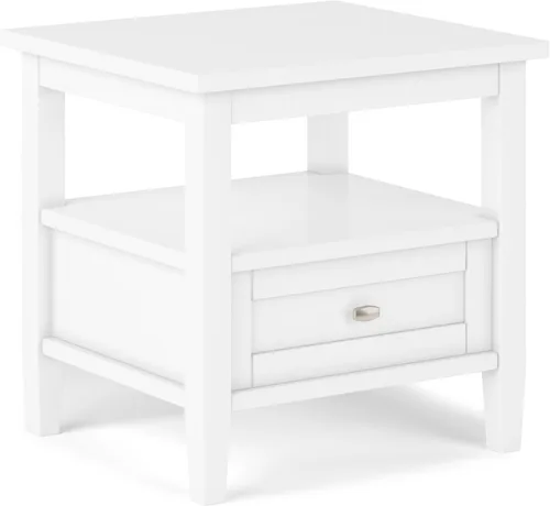 Miniatura 21 de SIMPLIHOME Warm Shaker - Mesa auxiliar de madera maciza de 20 pulgadas de ancho x 20 pulgadas de alto, color marrón carbón envejecido, mesa