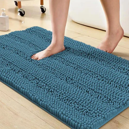Miniatura 31 de Turquoize Alfombras de Baño de Chenilla Peludas Alfombra de Baño Antideslizante Gruesas Alfombras Peludas para Baño Chenilla Juego de Alfombra