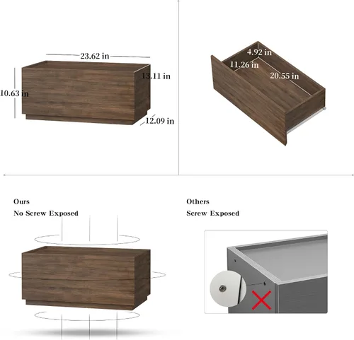 Miniatura 7 de woodtalks Cómoda apilable de 1 cajón, cómoda multiusos para dormitorio, armario de almacenamiento para entrada, mesita de noche, sofá junto a