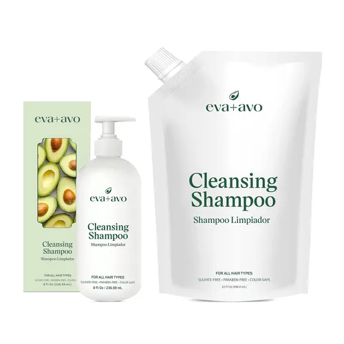 Miniatura 11 de EVA + AVO Kit de viaje de champú y acondicionador de aguacate, 2 onzas líquidas, limpieza suave sin sulfatos para cuero cabelludo seco, cabello