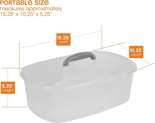 Miniatura 6 de Casabella Organizador de almacenamiento de limpieza multiusos de plástico con asa, 1.5 galones, transparente