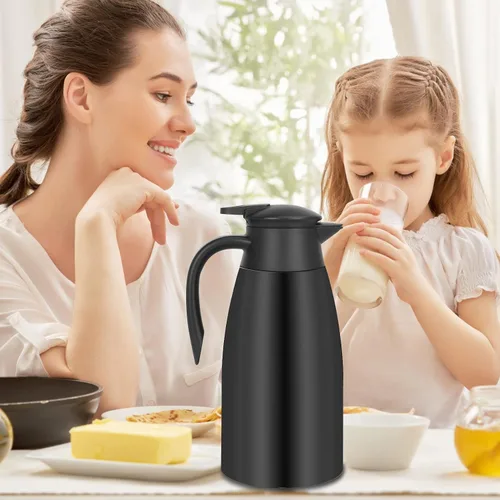 Miniatura 7 de Jarra térmica de café de 70 onzas, termo de café aislado de acero inoxidable, jarras de café al vacío para mantener el calor, botella de vacío