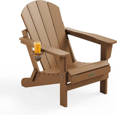 Miniatura 84 de SERWALL - Silla plegable Adirondack para patio, jardín, exterior, resistente a la intemperie, sillas para hoguera, color naranja
