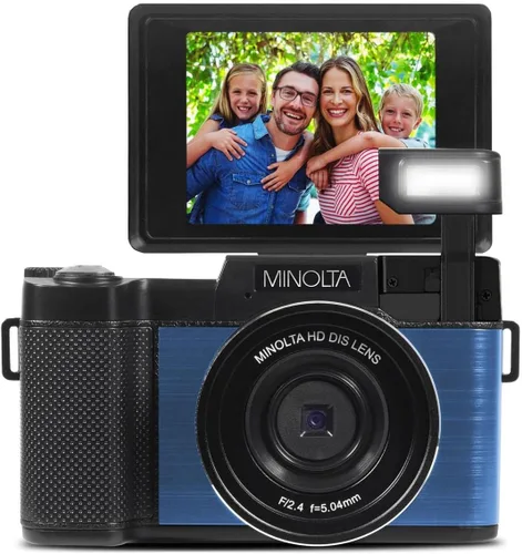 Miniatura 6 de Minolta MND30 30MP 2.7K QHD 3.0 "Pantalla LCD Cámara Digital, Negro con Tarjeta Micro SD y Bolsa de Cámara Slinger (azul)