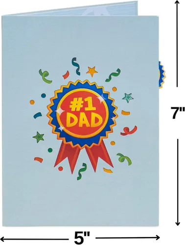Miniatura 2 de Paper Love - Tarjeta desplegable para el día del padre, trofeo #1 Dad, para padre, marido, hijo, para todas las ocasiones, hecha a mano, cubierta