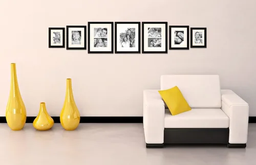 Miniatura 2 de Craig Frames, juego de 7 portarretratos de madera compuesta para colgar en pared. Portaretratos con fondo blanco