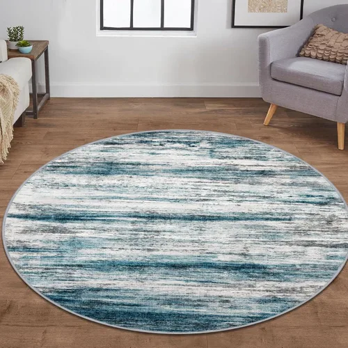 Miniatura 71 de KOZYFLY – Alfombra de pasillo moderna y lavable de diseño abstracto verde, 2 x 5 pies, antideslizante, suave y de pelo corto, ideal para cocina